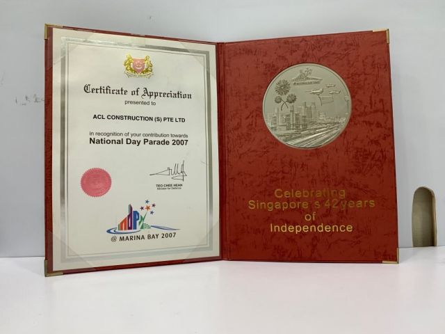 2007 Certificate Of Appreciation Acl Construction