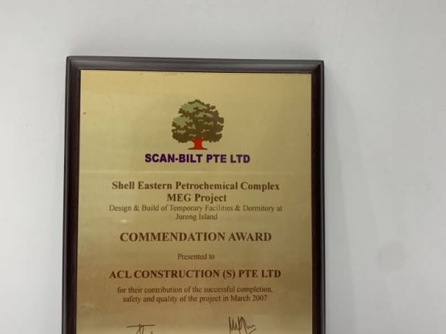 2007 Commendation Award Acl Construction