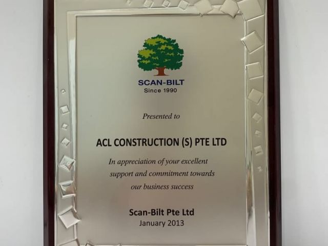 2013 Appreciation By SCAN BILT Acl Construction